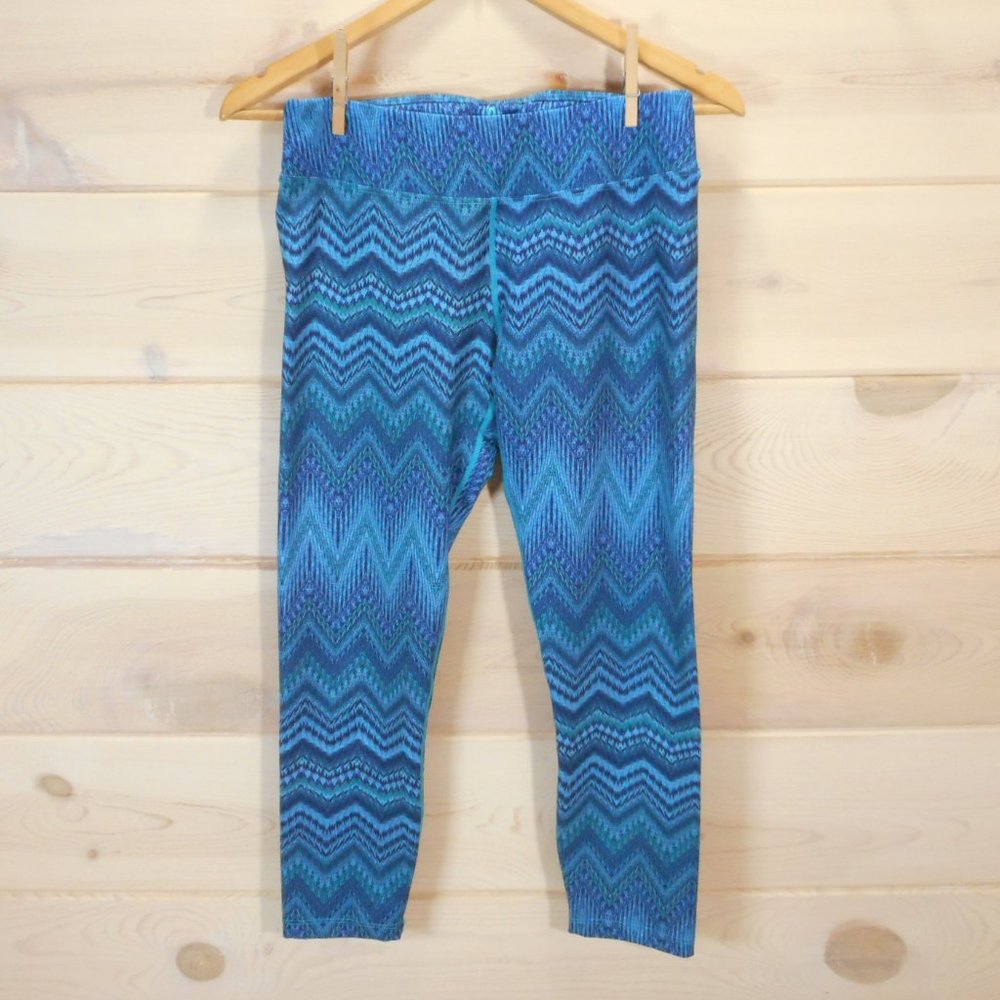 Prana Cropped Legging Women's Size M Blue Yoga Pants 23" Inseam Capri
